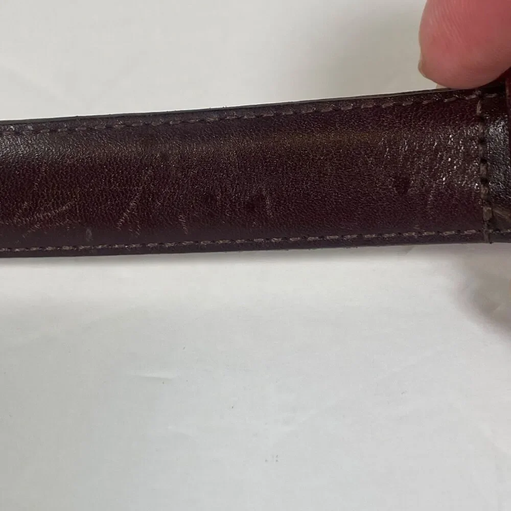 Coach Burgundy Leather Belt – Style 5700 – Size 38 / 95 cm – Solid Brass Buckle